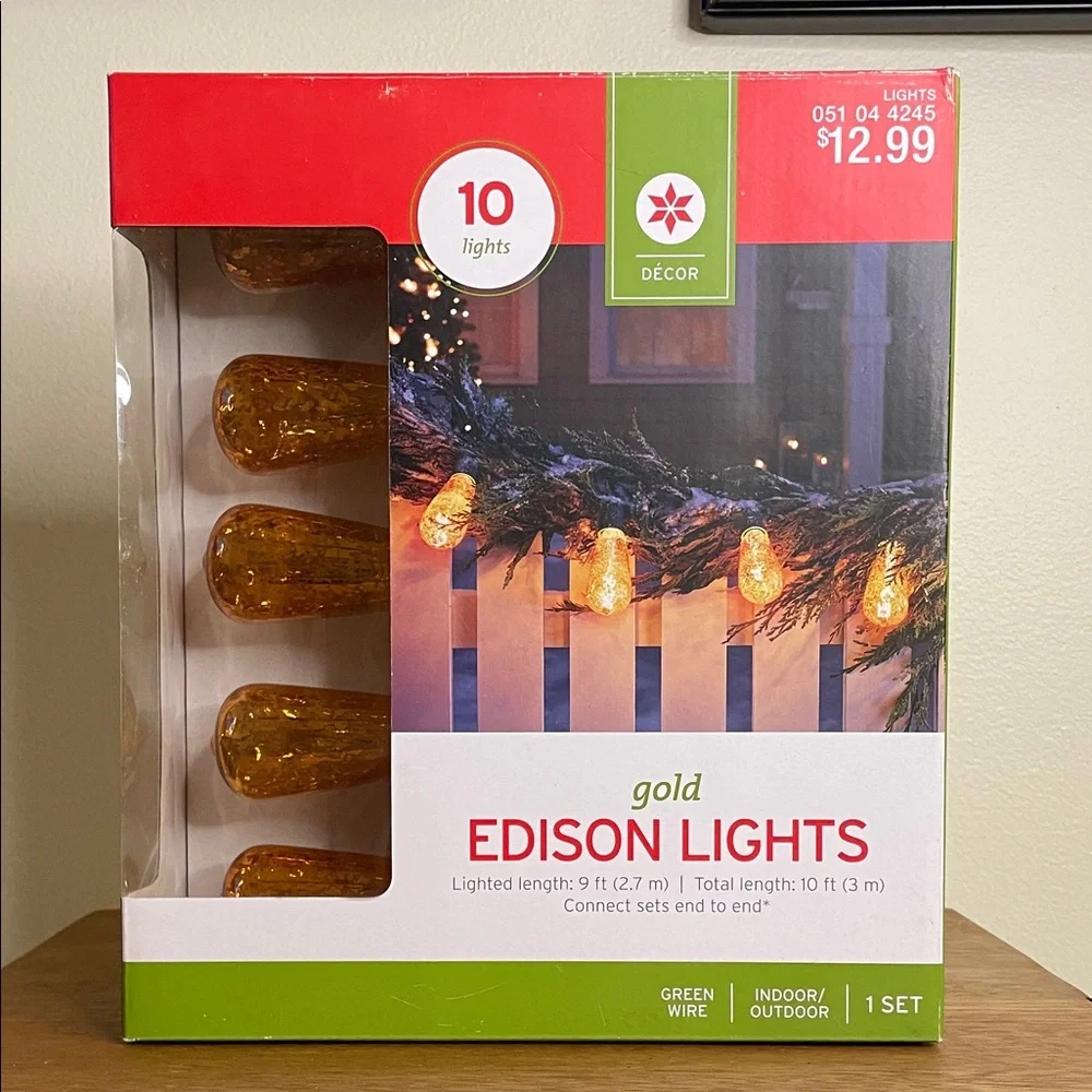 Holiday Time Gold Edison String Lights